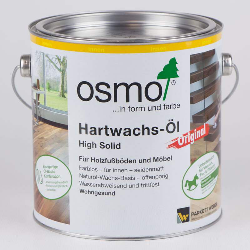 Osmo Hartwachs-Öl Original 3065 Farblos Halbmatt 2,5 Liter