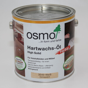 Osmo Hartwachs-&Ouml;l Farbig 3040 Wei&szlig; 2,5 Liter