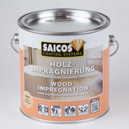 Saicos Holz-Imprägnierung biozidfrei - Seidenmatt Farblos (9000) 2,5 Liter