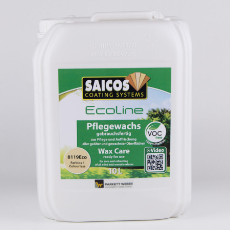 Saicos Ecoline Pflegewachs für geölte Oberflächen Farblos (8119) 10 Liter