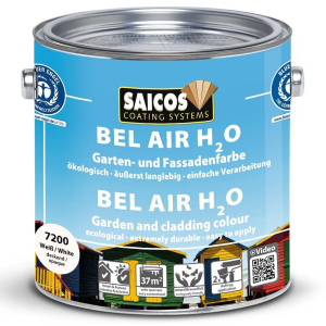 Saicos Bel Air H2O Holz-Spezialanstrich Perlwei&szlig; deckend (7202) 2,5 Liter - Sonderposten