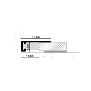 minileiste Abschlussprofil 2000x16 mm Gold