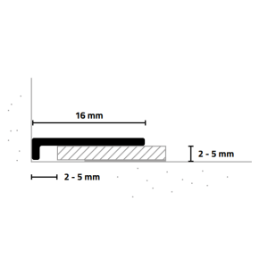 minileiste Abschlussprofil 2000x16 mm zum Kleben Titan