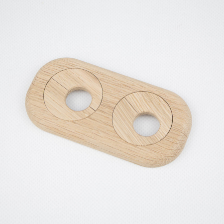 Doppelheizkörperrosette 18 mm Eiche roh (unbehandelt)