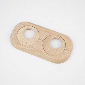 Doppelheizkörperrosette 22 mm Eiche roh (unbehandelt)