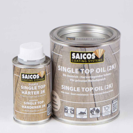 Saicos Single Top Oil 2K Parkettöl (4612) eiche hell transparent 750 ml