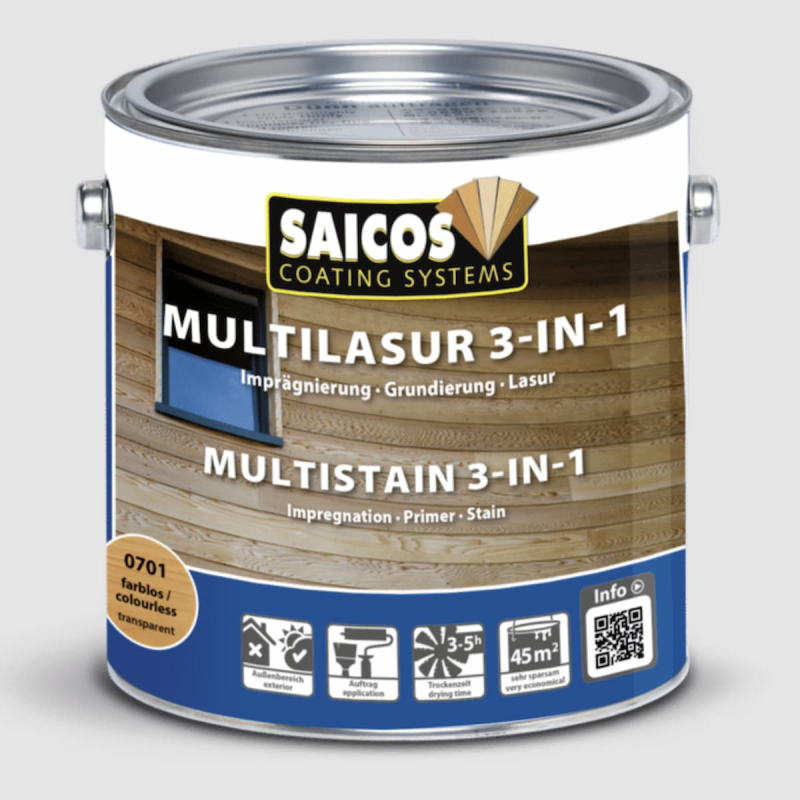 Saicos Multilasur 3 in 1 Anthrazit (0792) 2,5 Liter