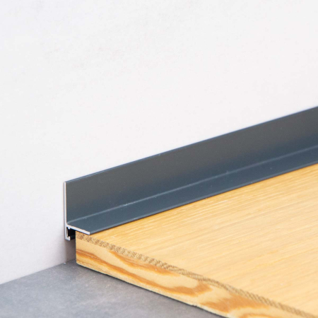 minileiste Abschlussprofil 2000x16 mm mit Wandschutz Anthrazit - Restposten