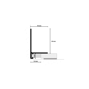 minileiste Abschlussprofil 2000x16 mm mit Wandschutz...