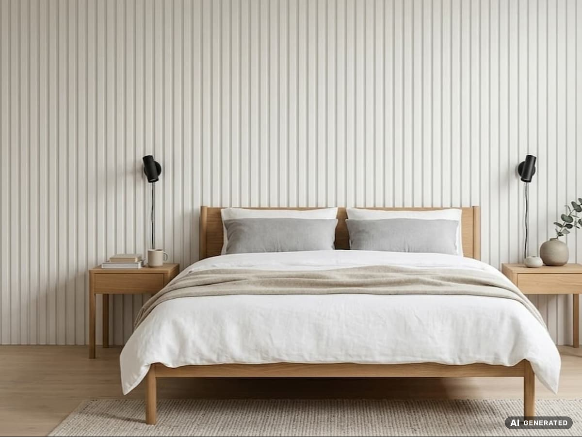 Corpet Scanwall Espada Wandpaneel im Wohnzimmer im skandinavischen Einrichtungsstil