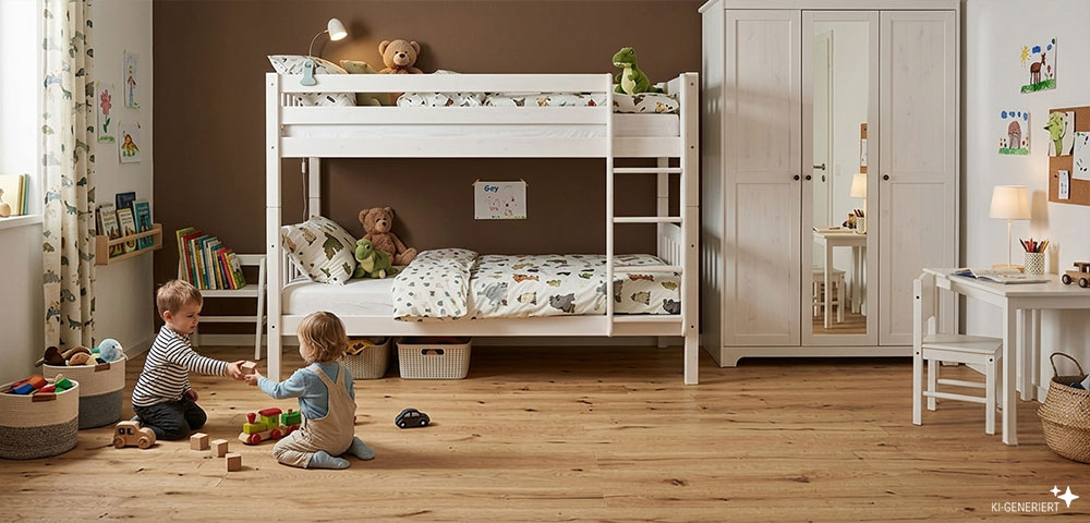 Wohngesundes Eichenparkett Ticino im Kinderzimmer